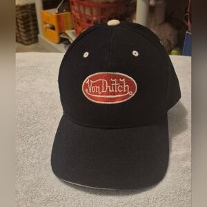 Von Dutch Black Baseball Cap Y2K Vintage Velcro Adjustable Hat